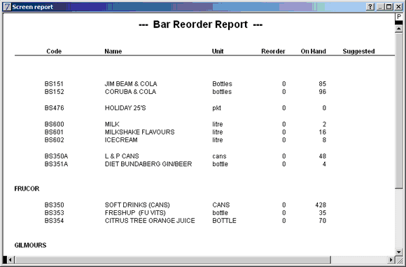 reorder report